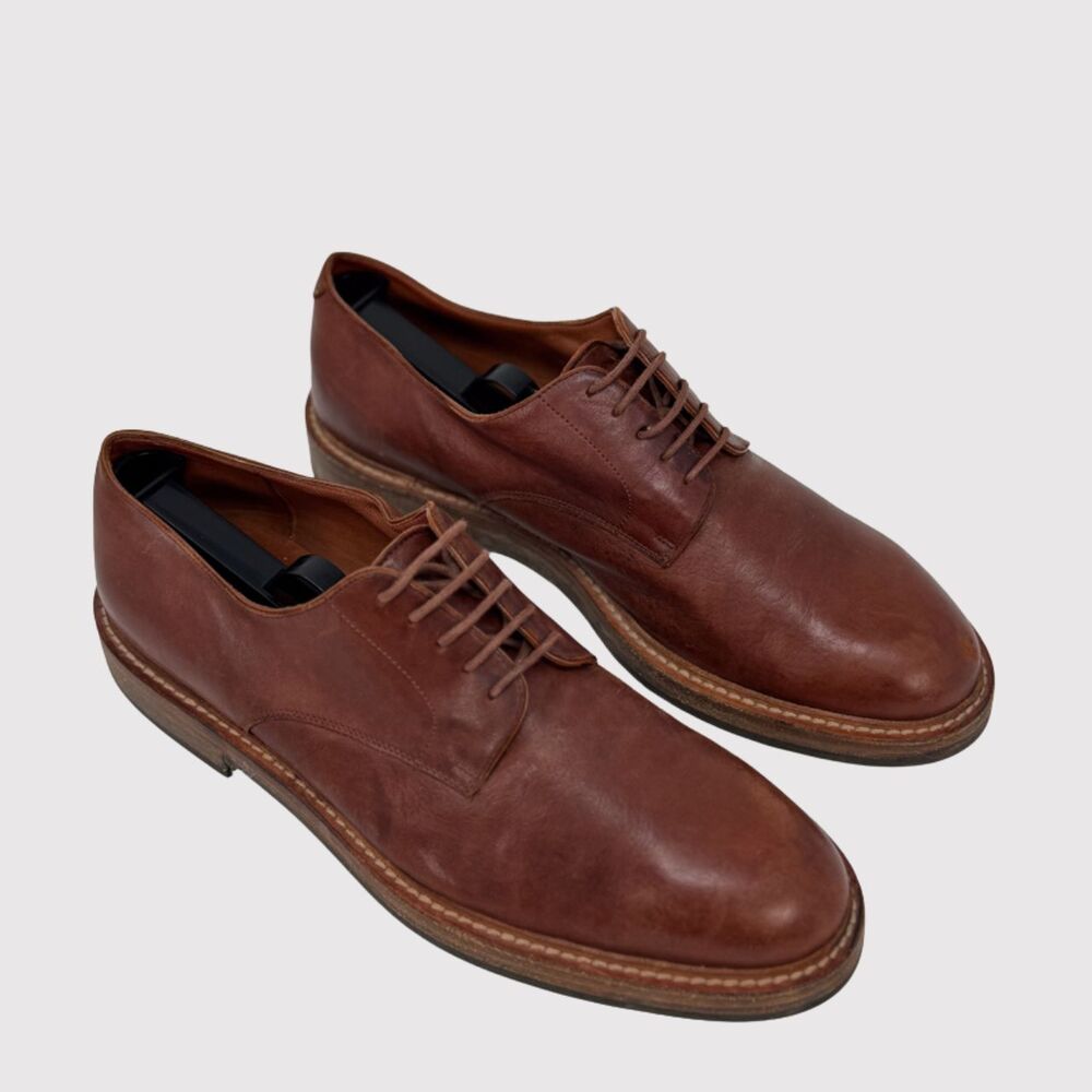 Fratelli Rossetti Mens Dress Shoes Brown Leather Lace Up Italian Derby US 8.5